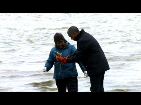 Vis ejaculeert over Obama – “He was happy to see me”